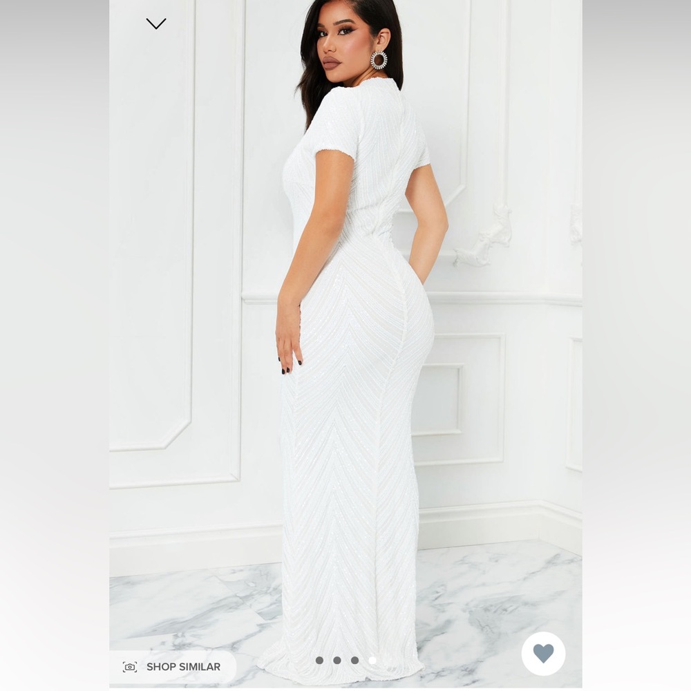 White sequin dress
